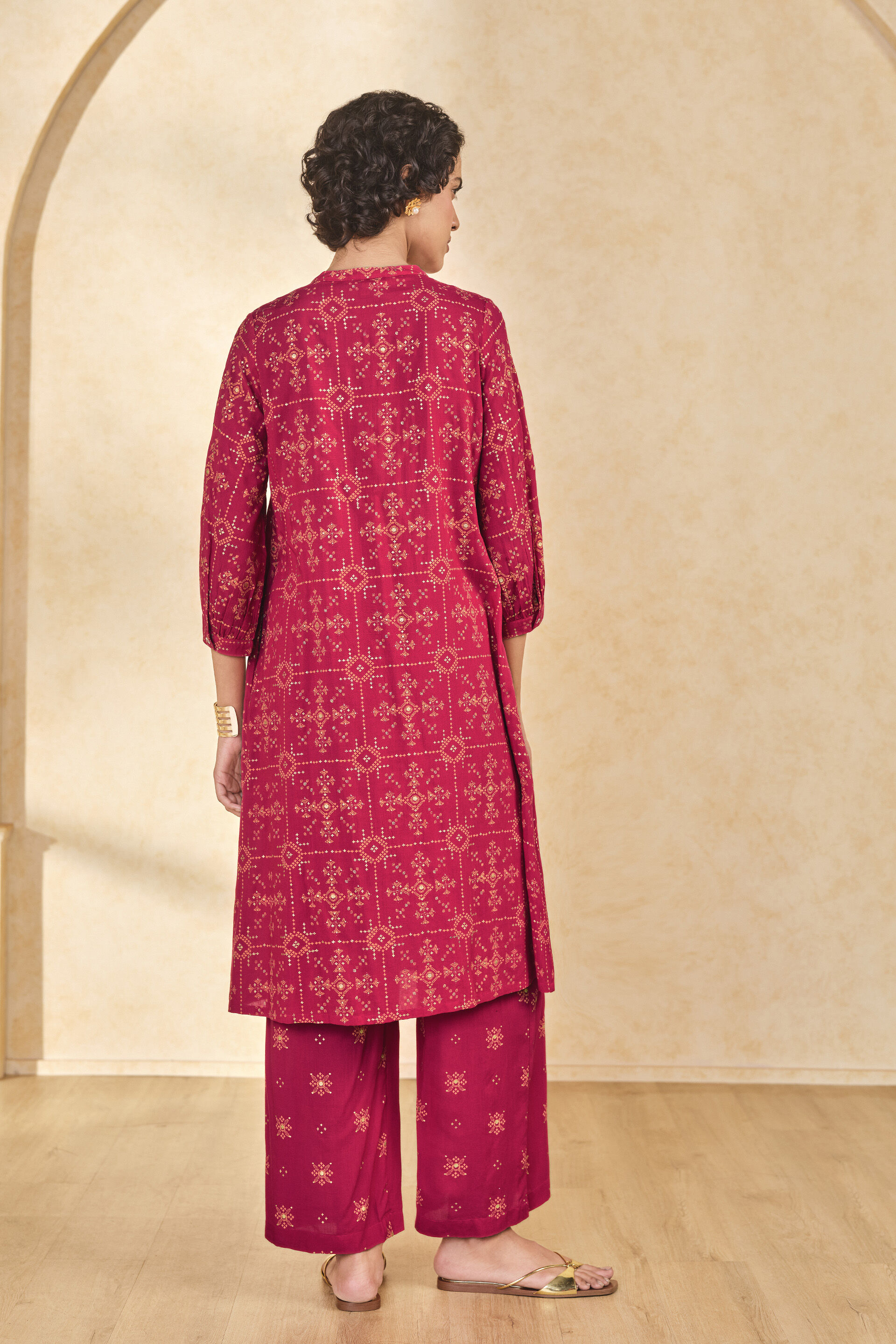 Gulal Modal Kurta Set​, Red, image 5